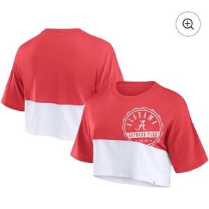 Alabama Crimson Tide Women’s Oversized Badge Colorblock Cropped T-Shirt